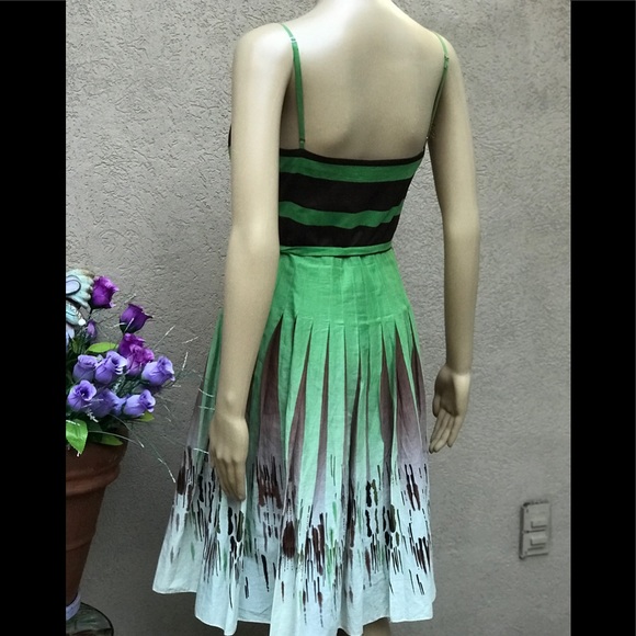 BCBGmaxazria green cotton dress size small - Picture 2 of 8